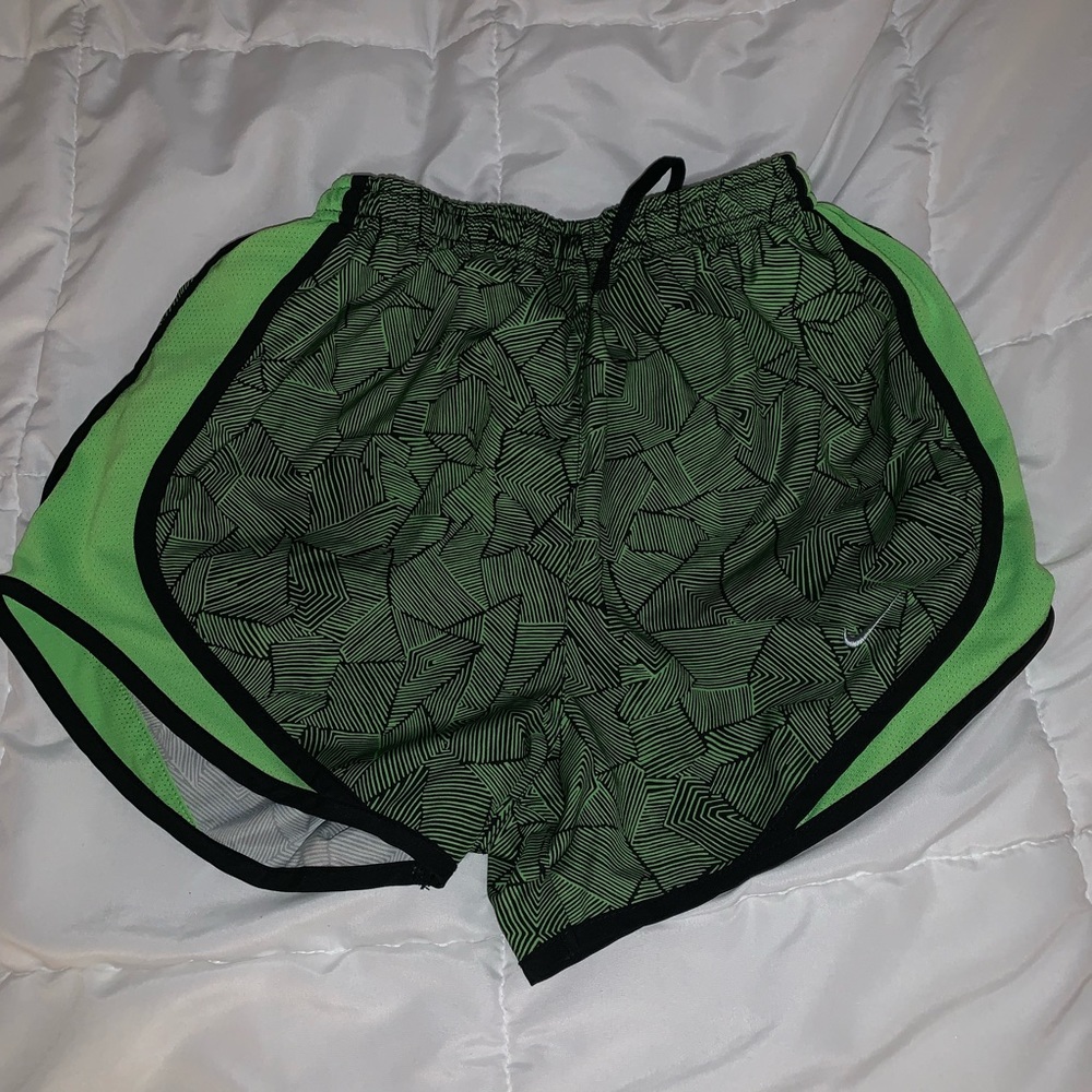 Black and green nike shorts